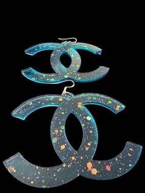 Streetwear Sparkle CC Fashion Dangle Earrings
